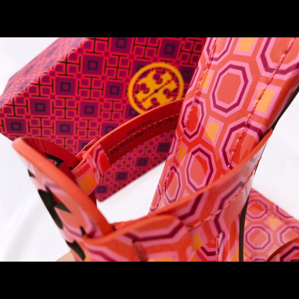 Tory Burch Miller Sandals Coral Pink 7 7.5 8 8.5 - Picture 6 of 7